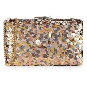 New Simitri Sequin Embellished Metallic Disco Convertible Clutch/Handbag NWT